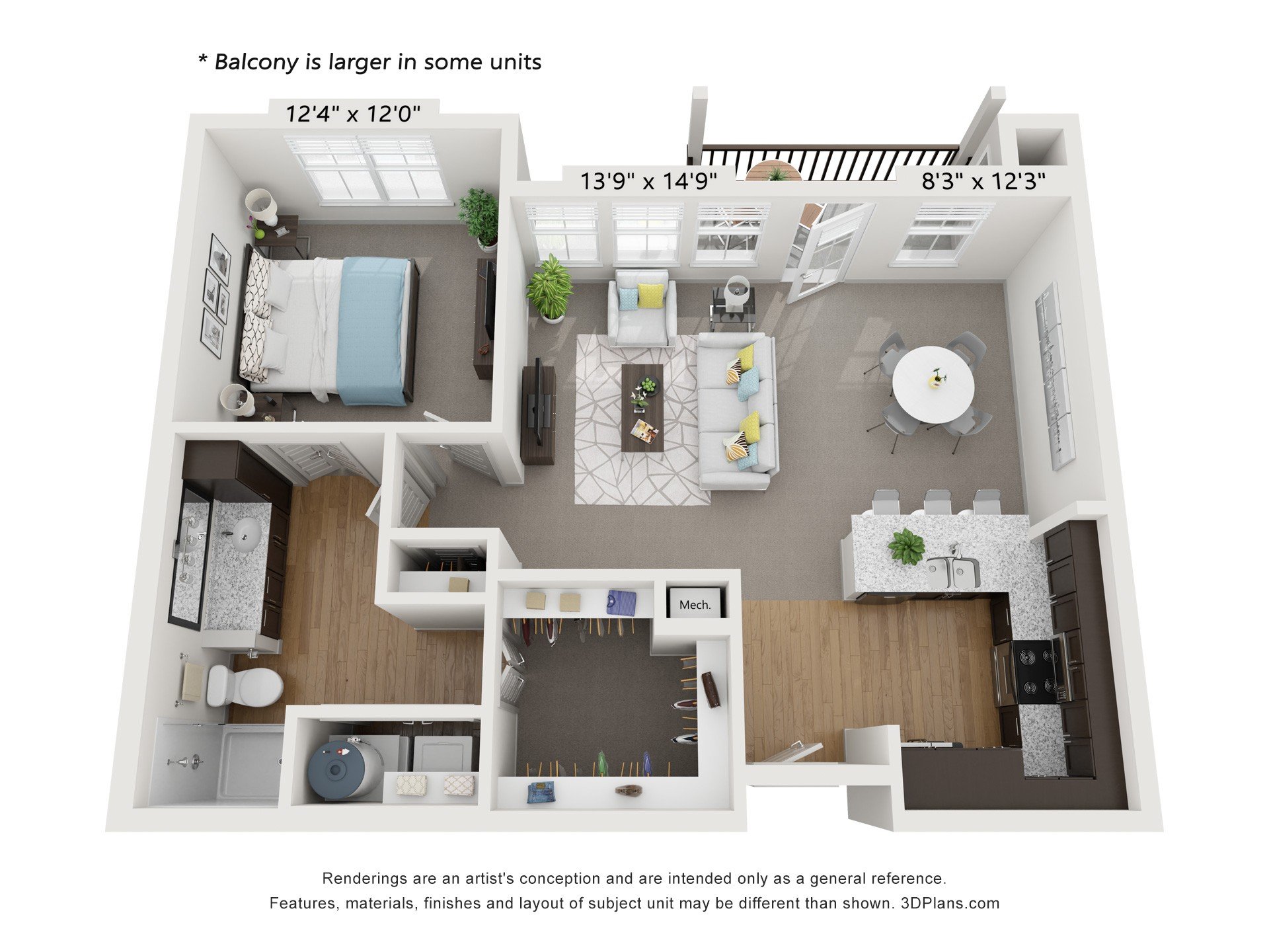 a 1 bedroom floor plan with a bathroom and a living room
